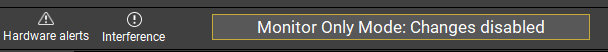 Monitor only mode banner in WWB toolbar