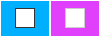 The blue and fuchsia boxes, neither checked