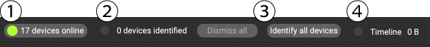 The status bar with numbers calling out each part